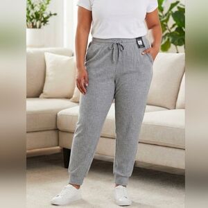 Athletic Works Women's Gray Ribbed Joggers